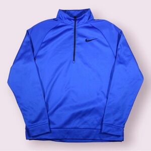 Nike Men's Royal Blue Performance Jacket Dri-Fit Sweatshirt 3/4 zip #118